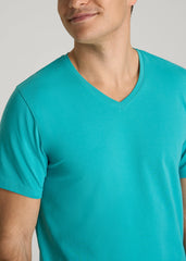 American Tall Online Shop | The Essential Modern Fit V-Neck Tee for Tall Men in Baltic Turquoise