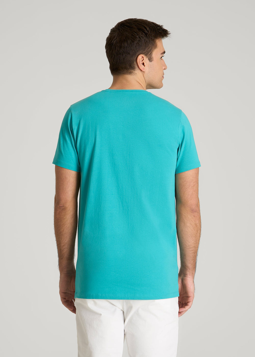 American Tall Online Shop | The Essential Modern Fit V-Neck Tee for Tall Men in Baltic Turquoise