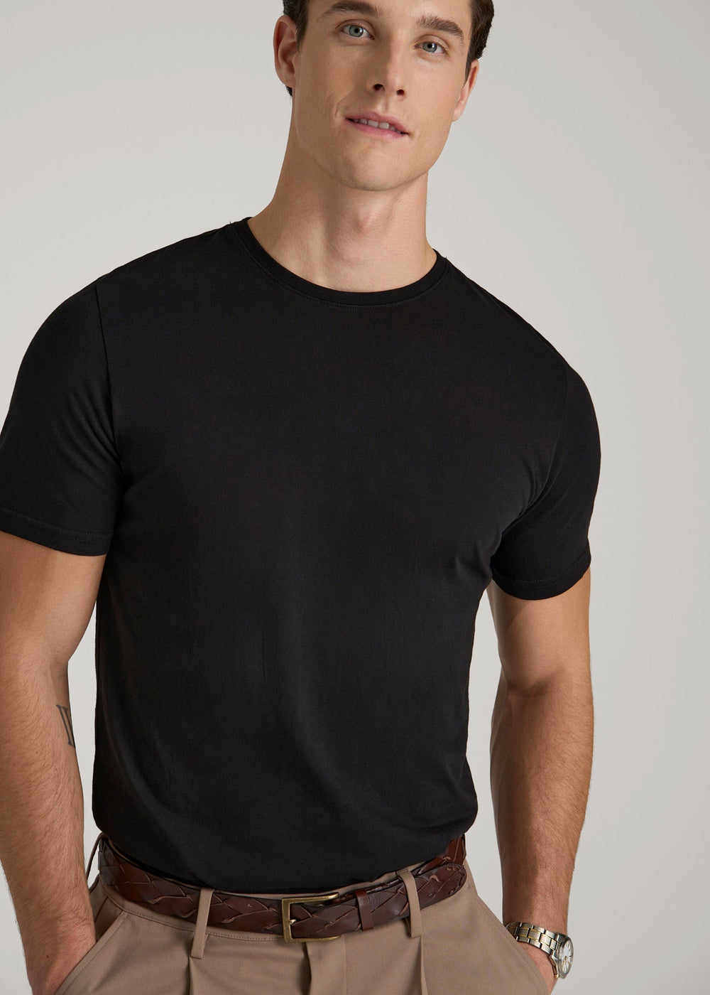 American Tall Discount | The Everyday Regular Fit Crewneck T-Shirt for Tall Men in Black