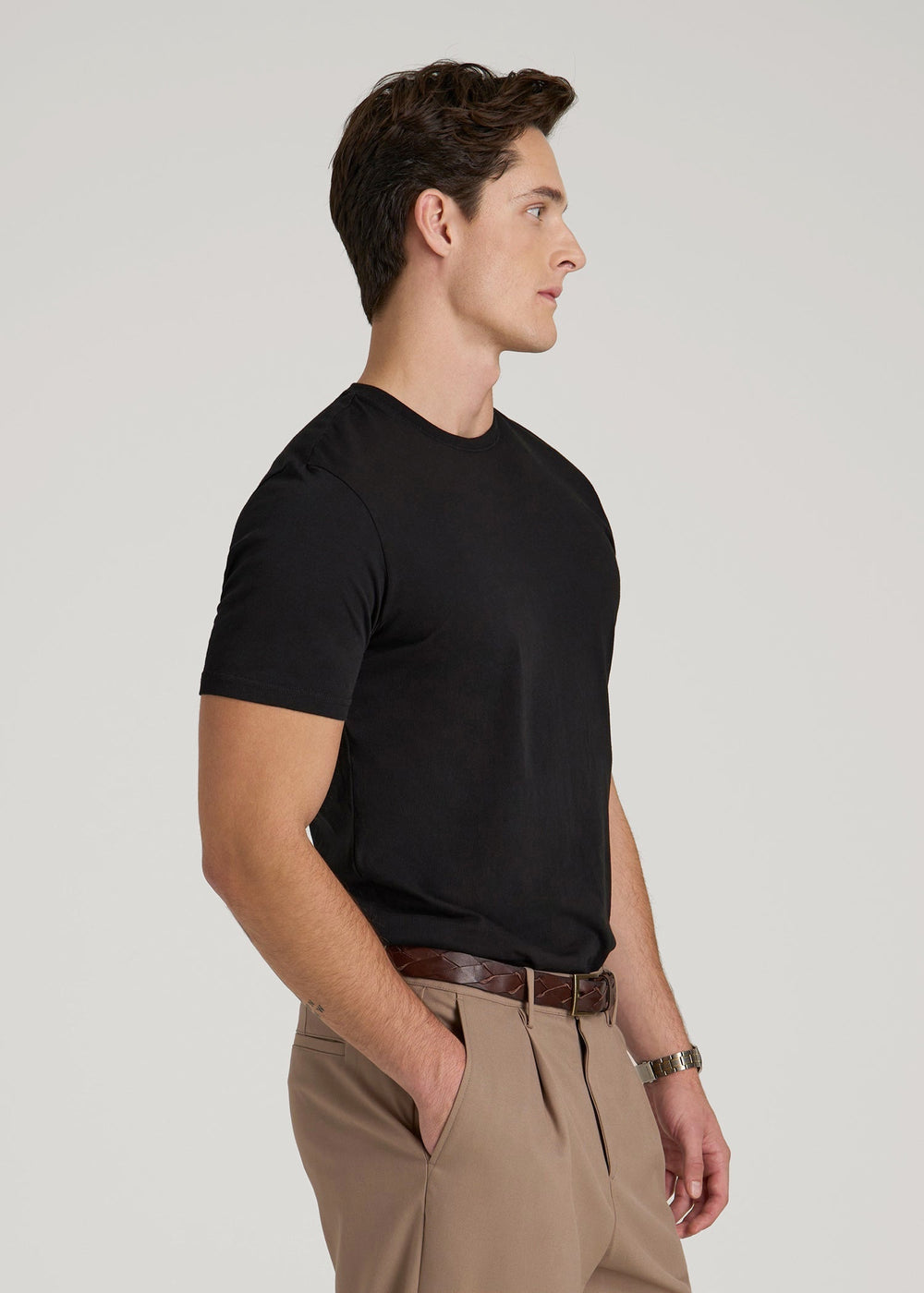 American Tall Discount | The Everyday Regular Fit Crewneck T-Shirt for Tall Men in Black
