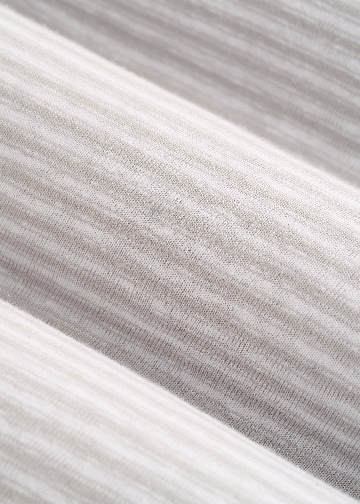 American Tall Online | Linen Crewneck T-Shirt for Tall Men in Grey and White Mini Stripe