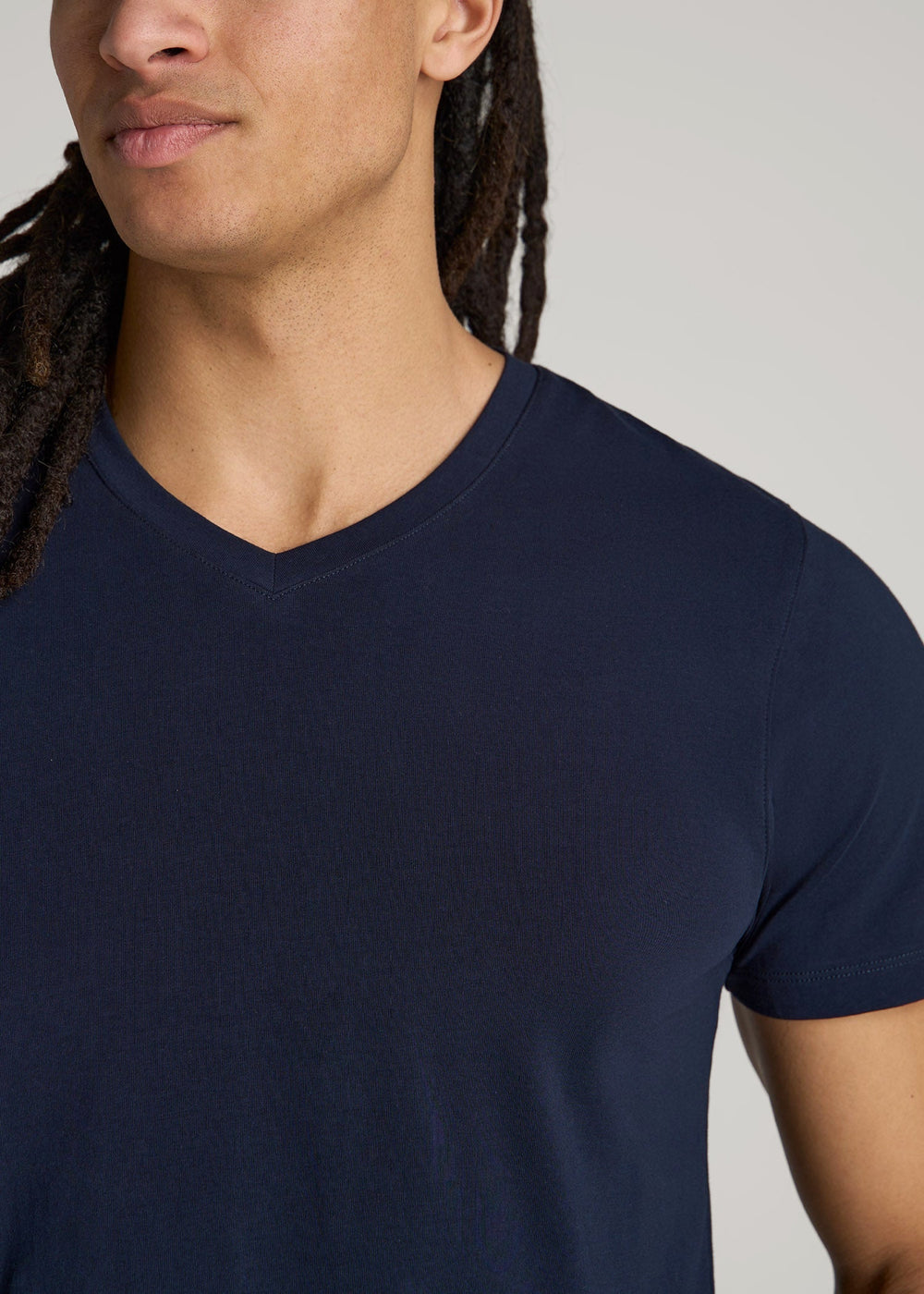 American Tall Outlet | The Essential Modern Fit V-Neck Tee for Tall Men in True Navy