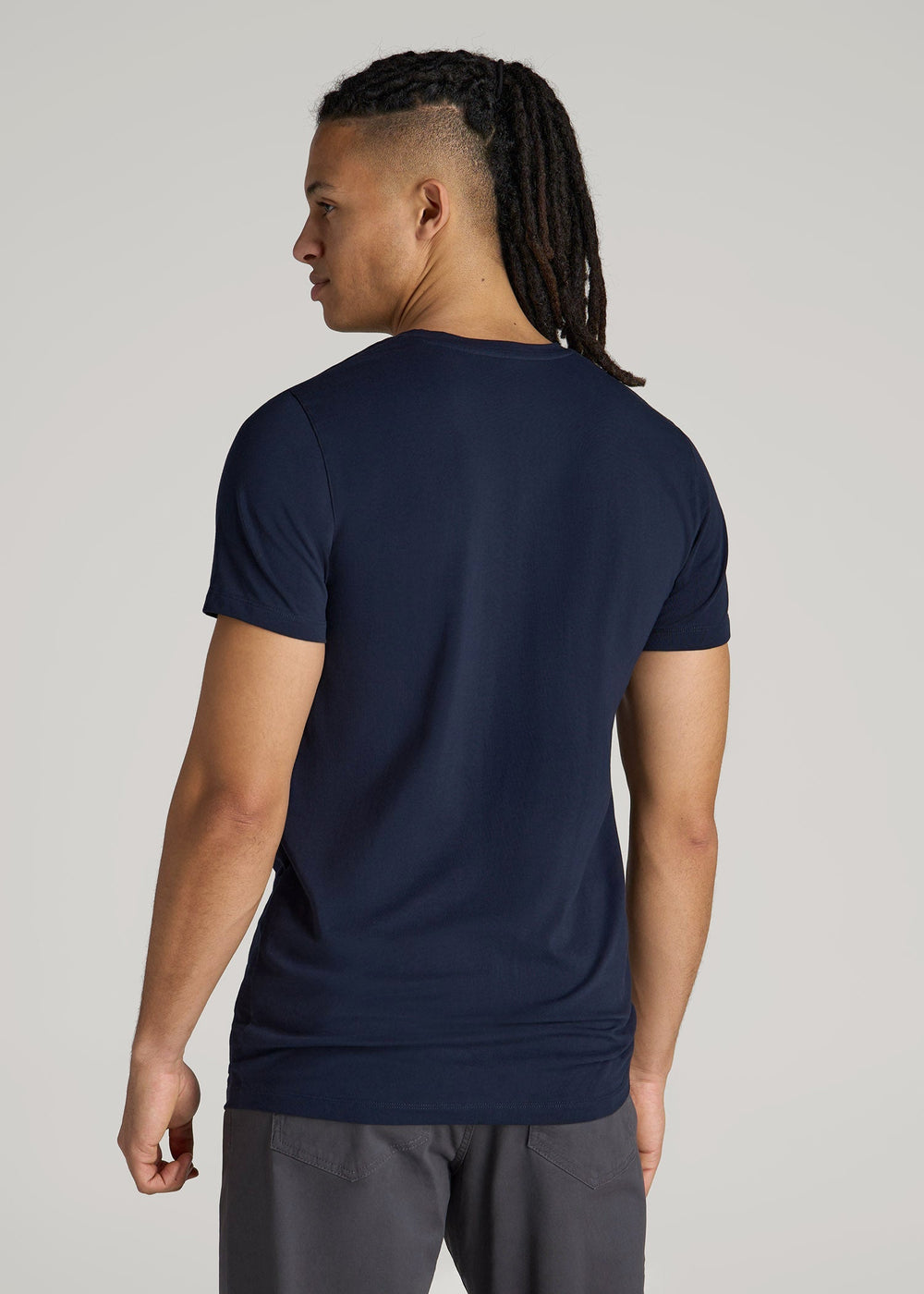 American Tall Outlet | The Essential Modern Fit V-Neck Tee for Tall Men in True Navy