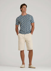 American Tall For Sale | Stretch Pima Cotton Printed Tee for Tall Men in Bright Blue Floral
