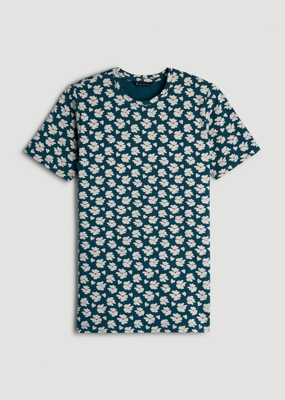 American Tall For Sale | Stretch Pima Cotton Printed Tee for Tall Men in Bright Blue Floral
