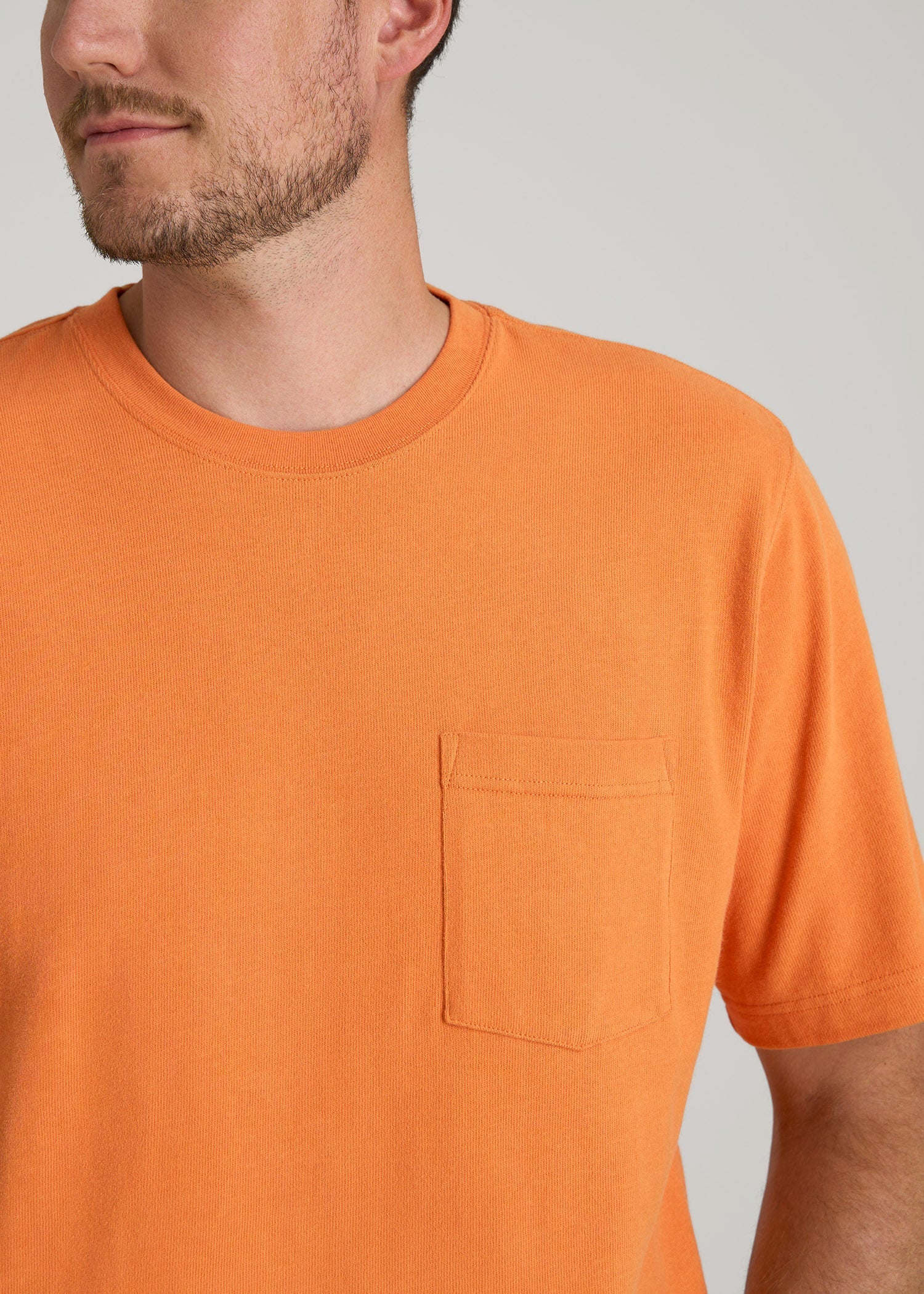 American Tall Online Shop | LJ&S Workwear Pocket T-Shirt for Tall Men in Marmalade