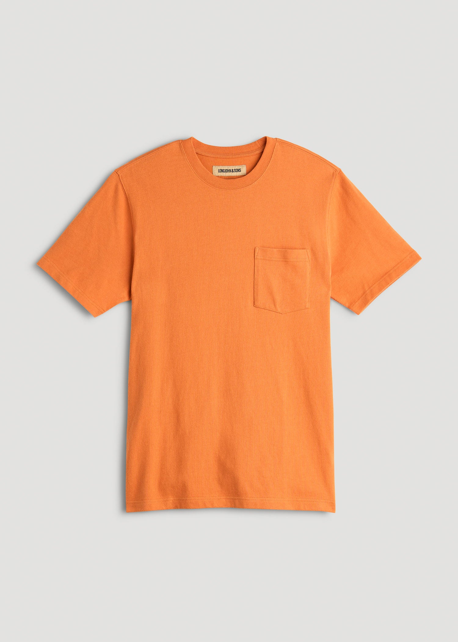 American Tall Online Shop | LJ&S Workwear Pocket T-Shirt for Tall Men in Marmalade