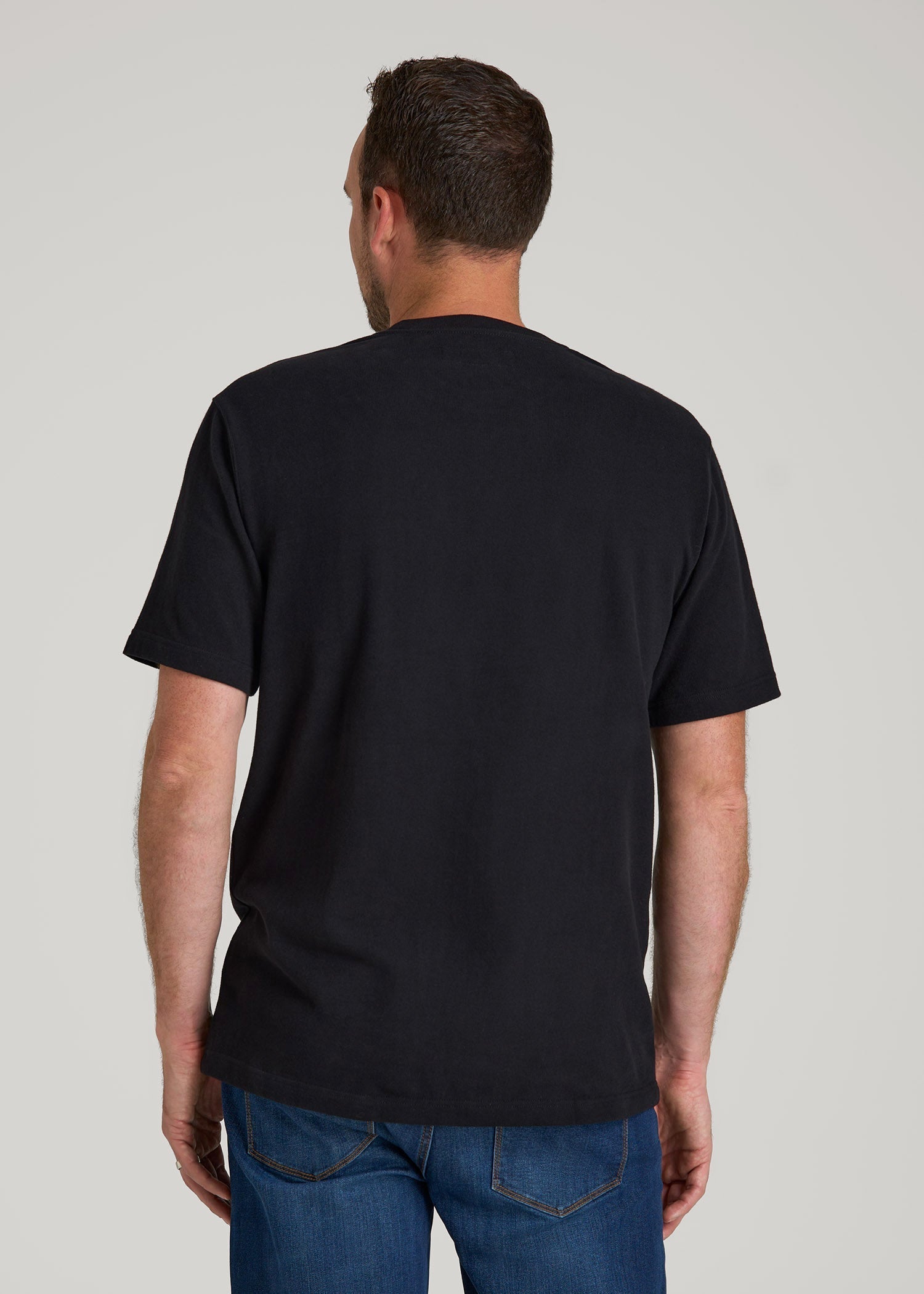 American Tall Discount | LJ&S Workwear Pocket T-Shirt for Tall Men in Black
