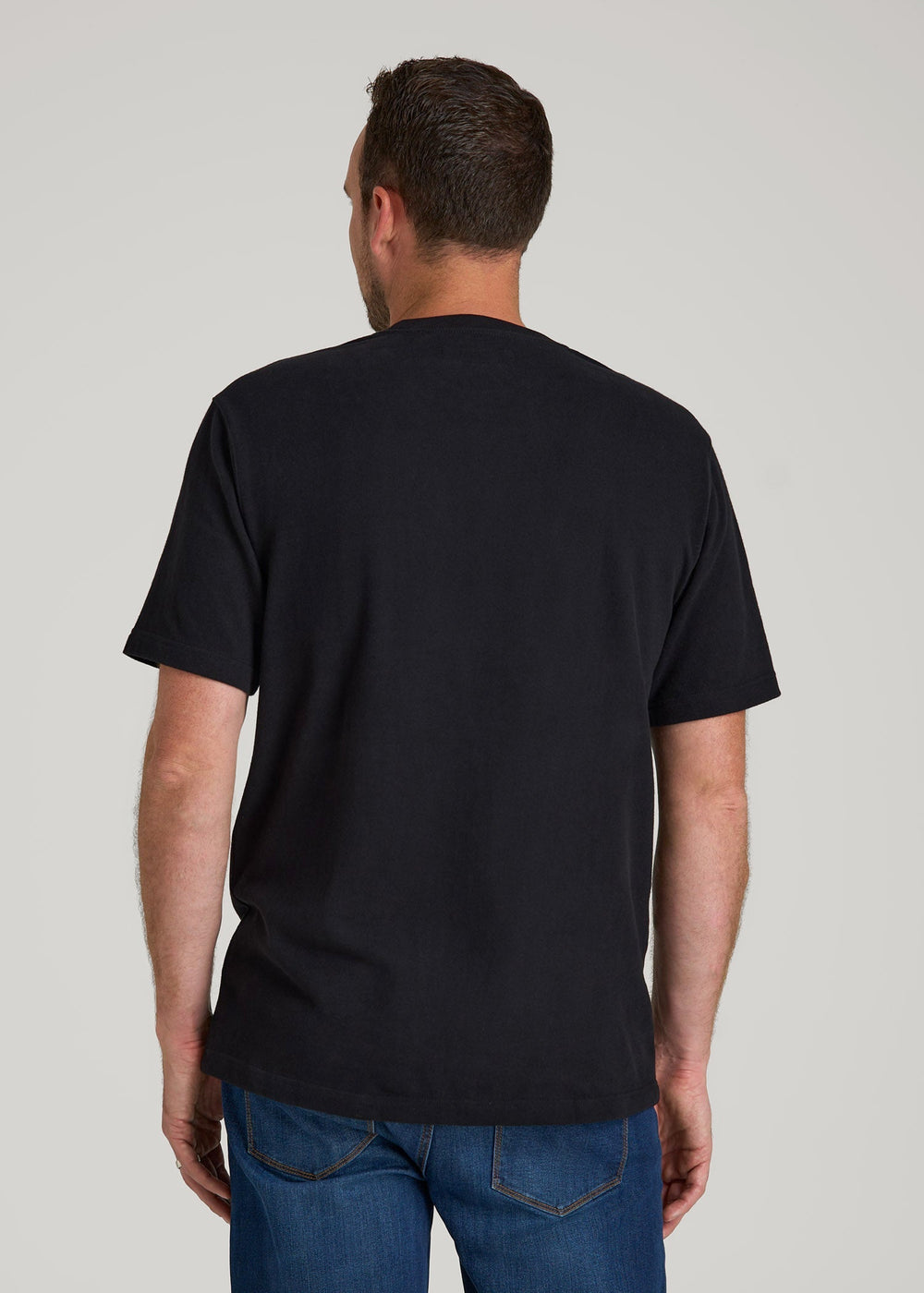 American Tall Discount | LJ&S Workwear Pocket T-Shirt for Tall Men in Black