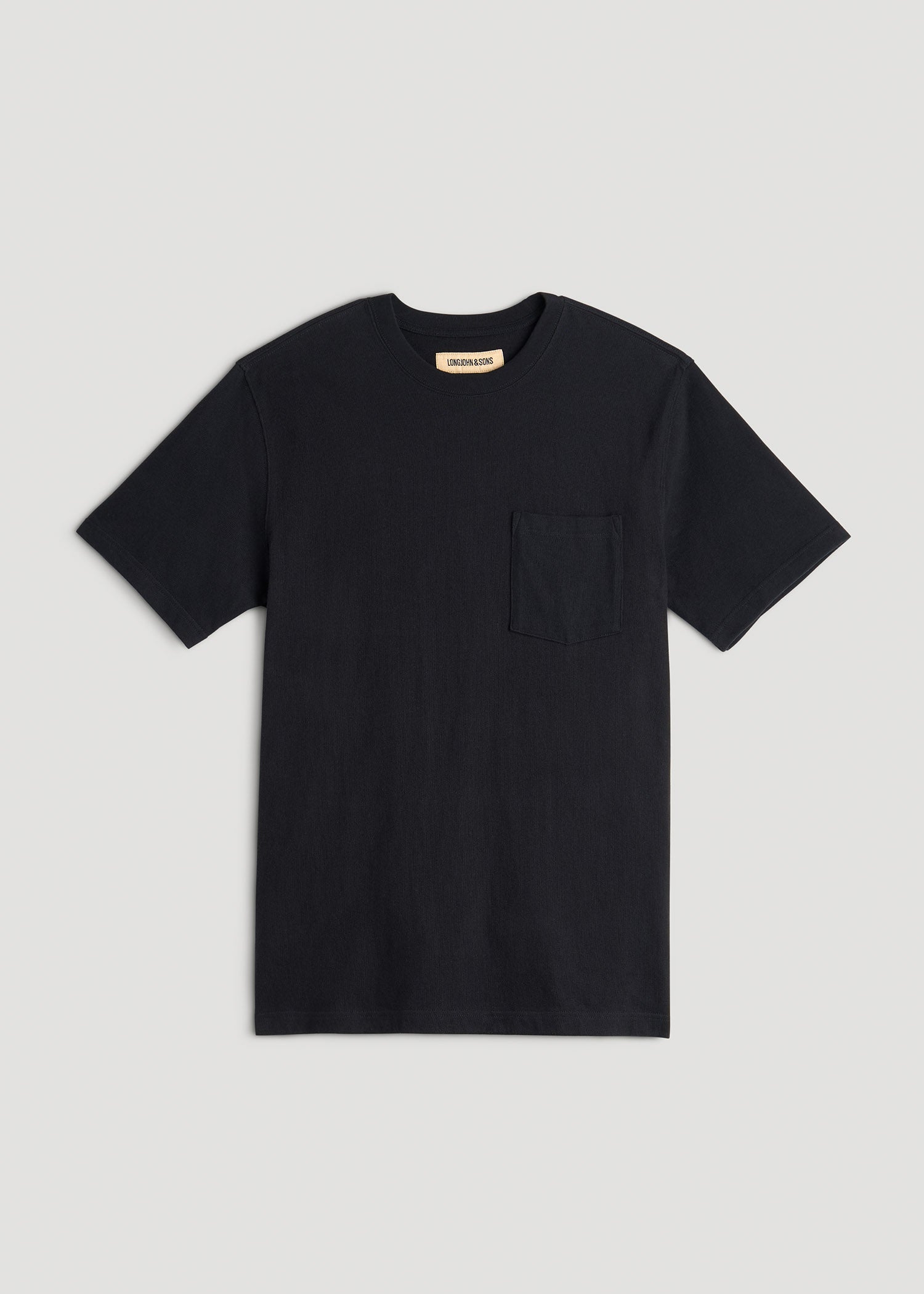 American Tall Discount | LJ&S Workwear Pocket T-Shirt for Tall Men in Black