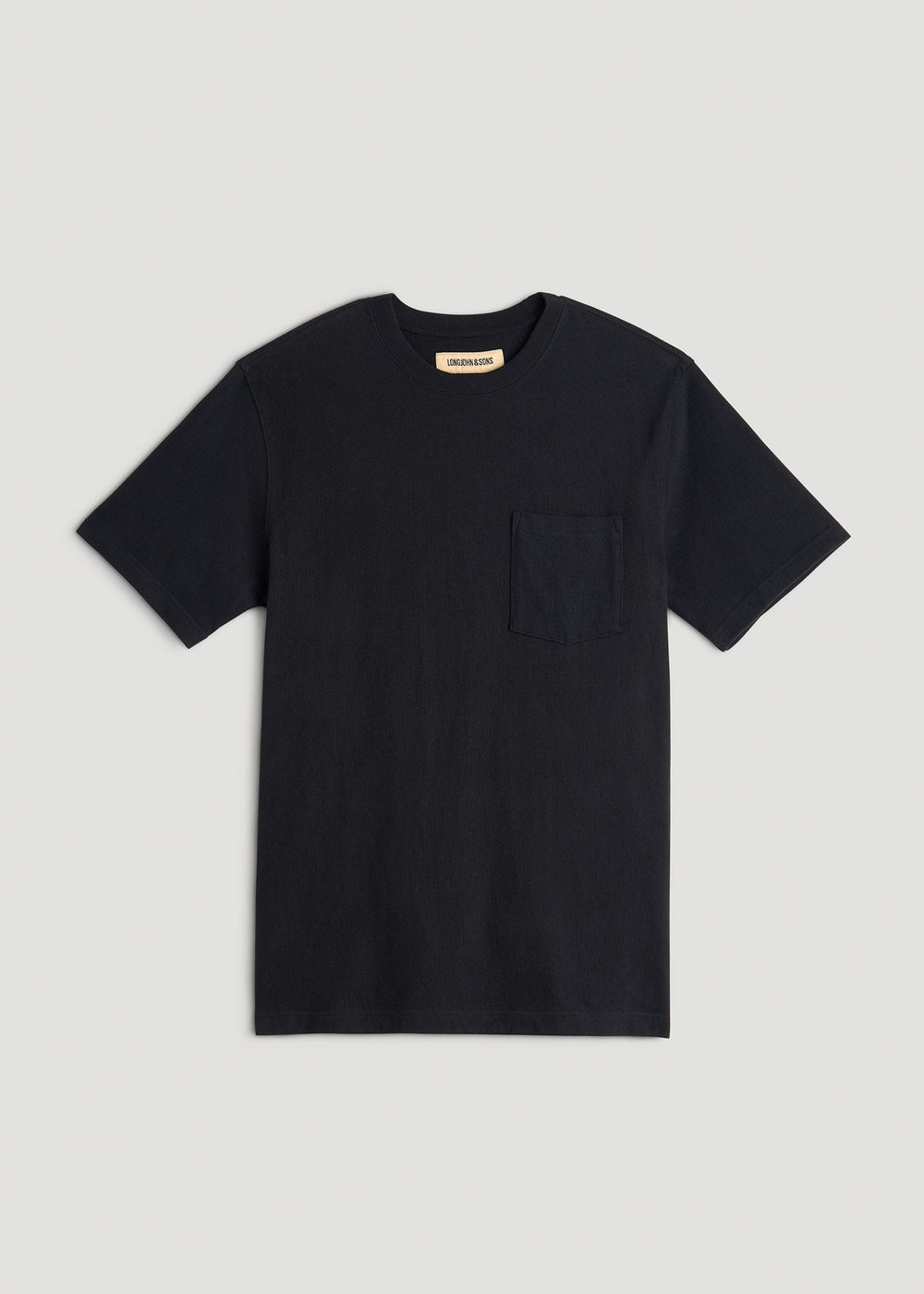 American Tall Discount | LJ&S Workwear Pocket T-Shirt for Tall Men in Black