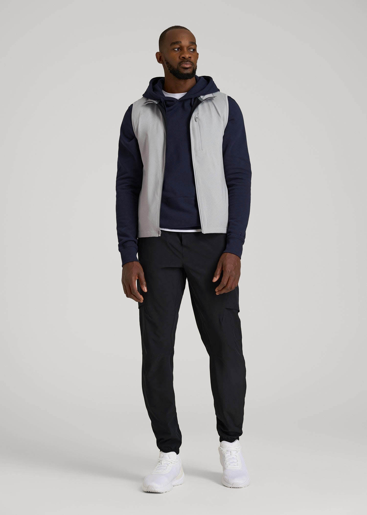 American Tall Online | Performance Vest for Tall Men in Light Grey Mix