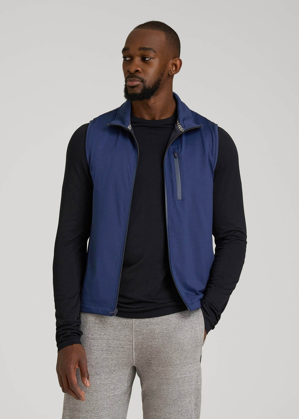 American Tall Sale | Performance Vest for Tall Men in Blue Mix