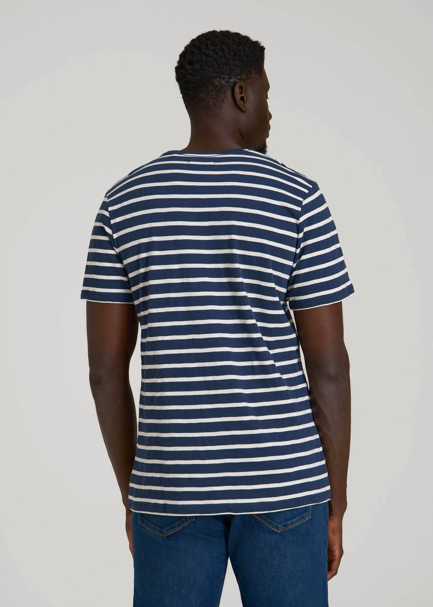 American Tall Outlet | REGULAR-FIT Striped Tee for Tall Men in Navy And White