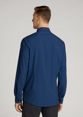American Tall Online | Traveler Stretch Dress Shirt in Black and Blue Micro Check