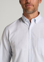American Tall Sale | Washed Oxford Shirt for Tall Men in Light Blue