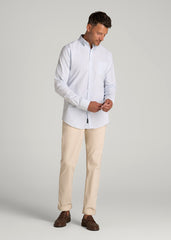 American Tall Sale | Washed Oxford Shirt for Tall Men in Light Blue