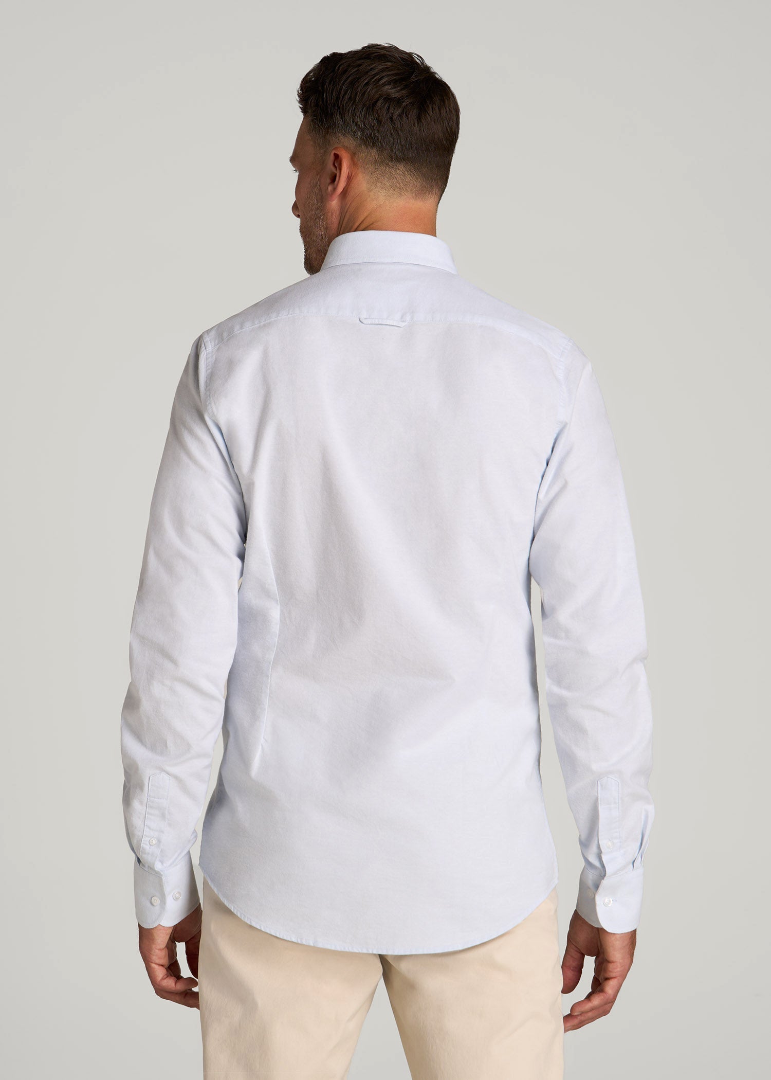 American Tall Sale | Washed Oxford Shirt for Tall Men in Light Blue
