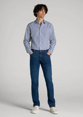 American Tall For Sale | Premium Dress Shirt for Tall Men in Bold Blue Stripe