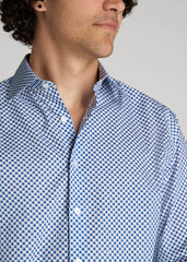 American Tall Discount | Premium Dress Shirt for Tall Men in Blues Check
