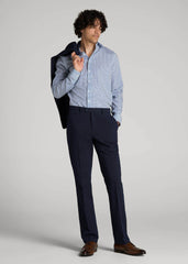 American Tall Discount | Premium Dress Shirt for Tall Men in Blues Check