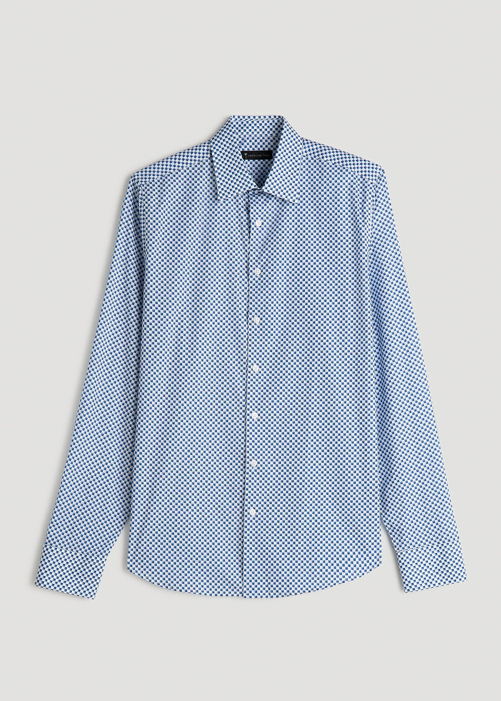 American Tall Discount | Premium Dress Shirt for Tall Men in Blues Check