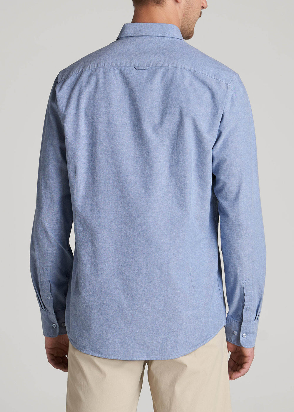 American Tall Outlet | Washed Oxford Shirt for Tall Men in Dark Sky Blue