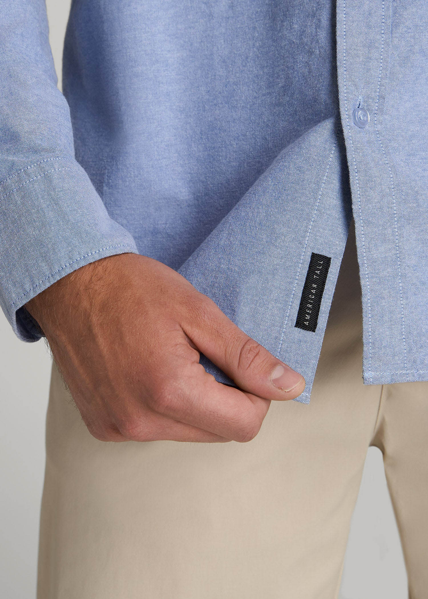 American Tall Outlet | Washed Oxford Shirt for Tall Men in Dark Sky Blue