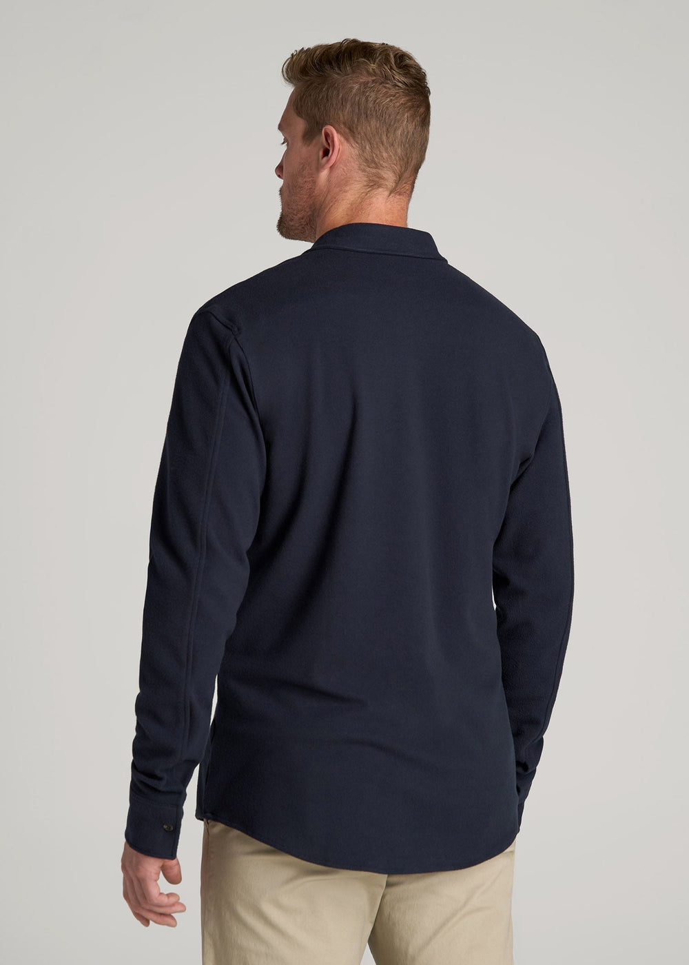 American Tall For Sale | Stretch Flannel Button Shirt for Tall Men in True Navy