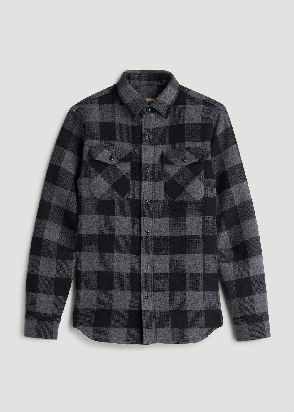 American Tall Online Shop | LJ&S Wool Blend Shirt Jacket for Tall Men in Black and Grey Check
