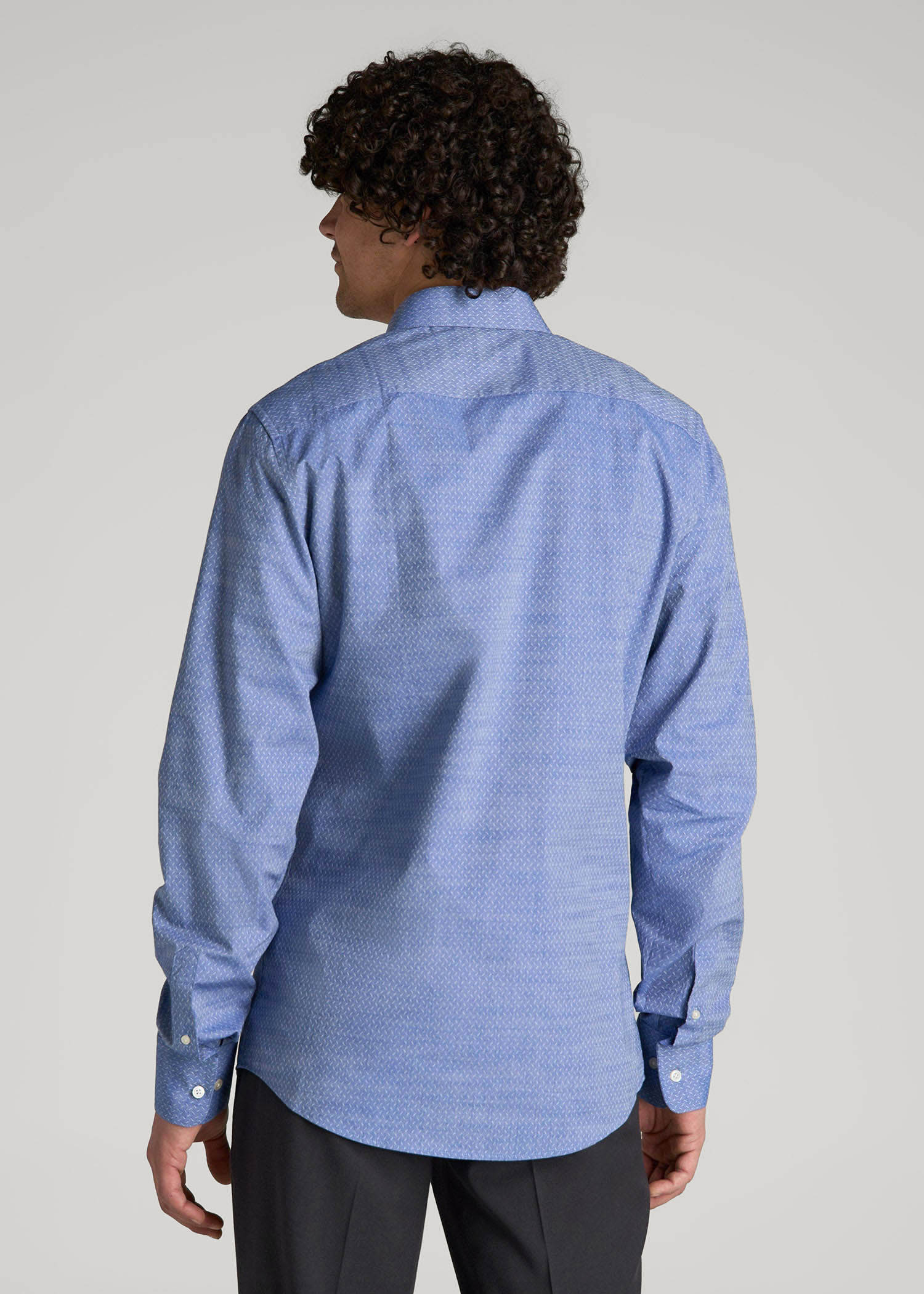 American Tall Online | Premium Dress Shirt for Tall Men in Medium Blue Diagonal