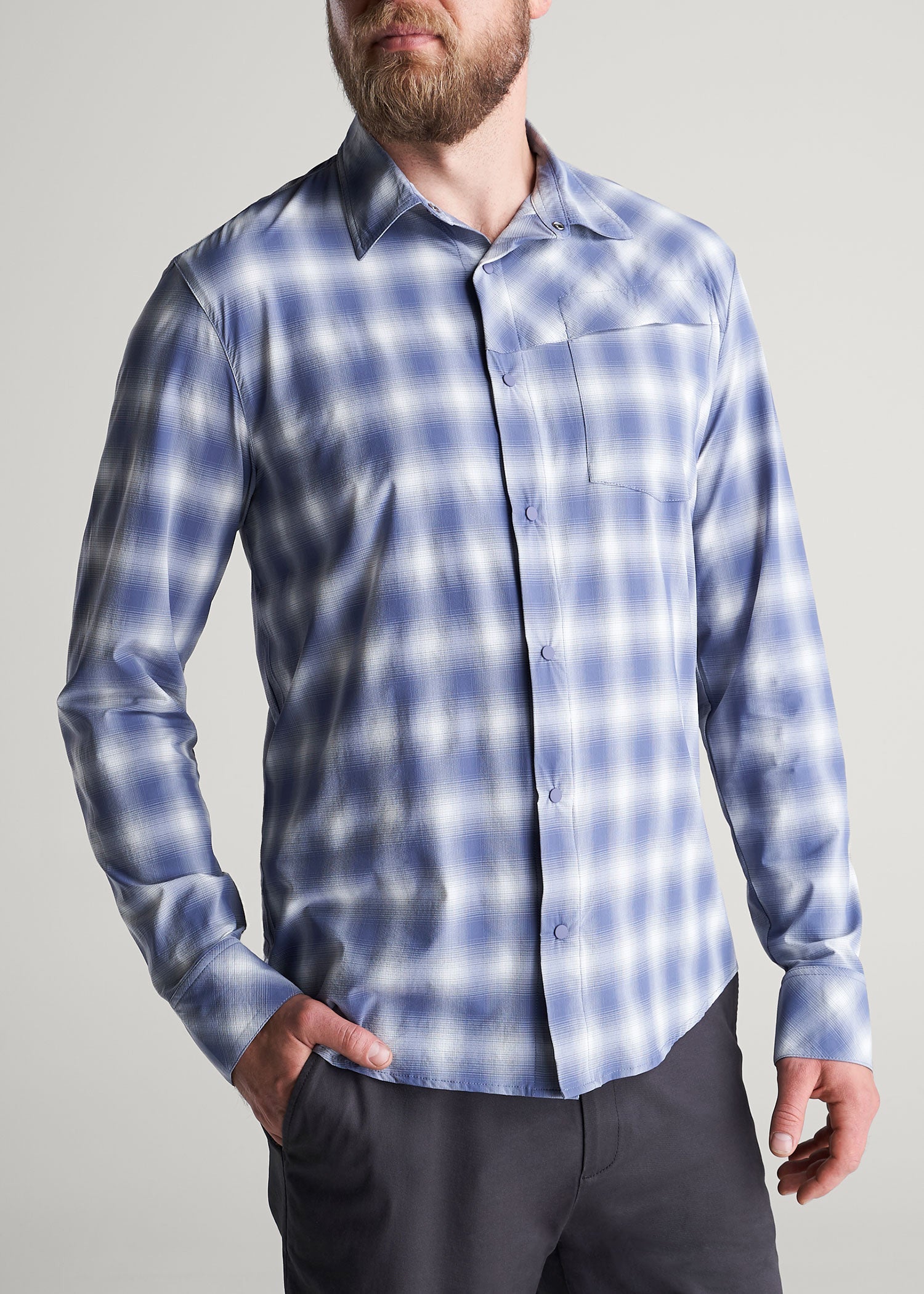 American Tall Sale | Ultra Lightweight Snap-Front Shirt for Tall Men in Open Sky