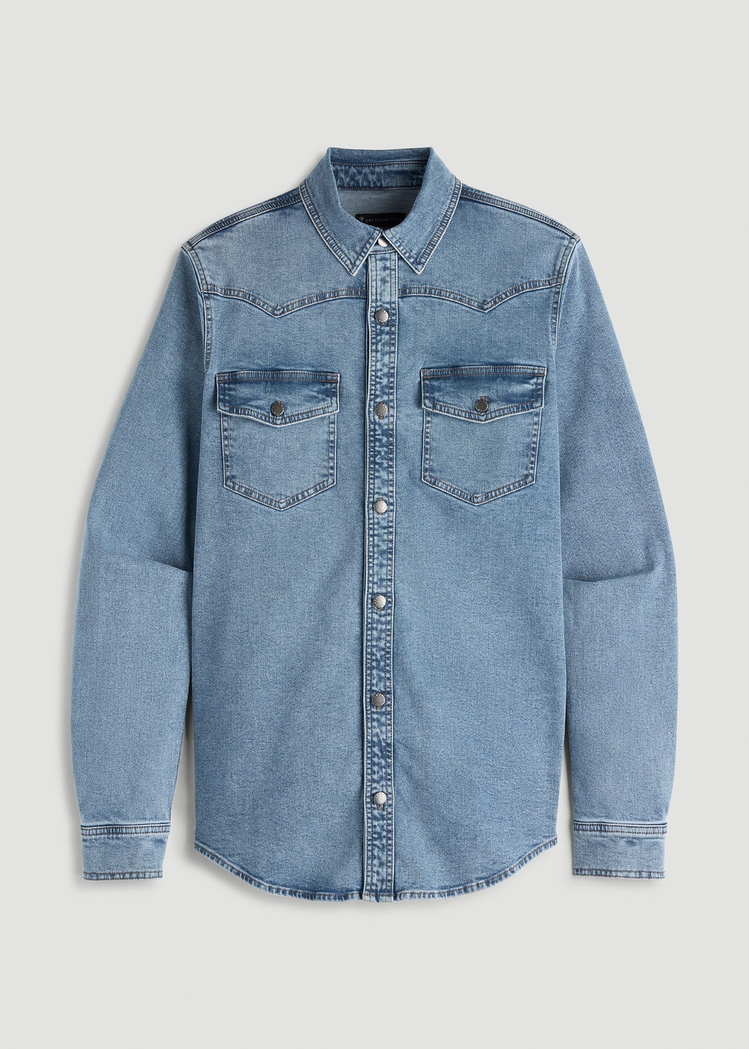 American Tall Outlet | Western Denim Shirt for Tall Men in Heritage Faded