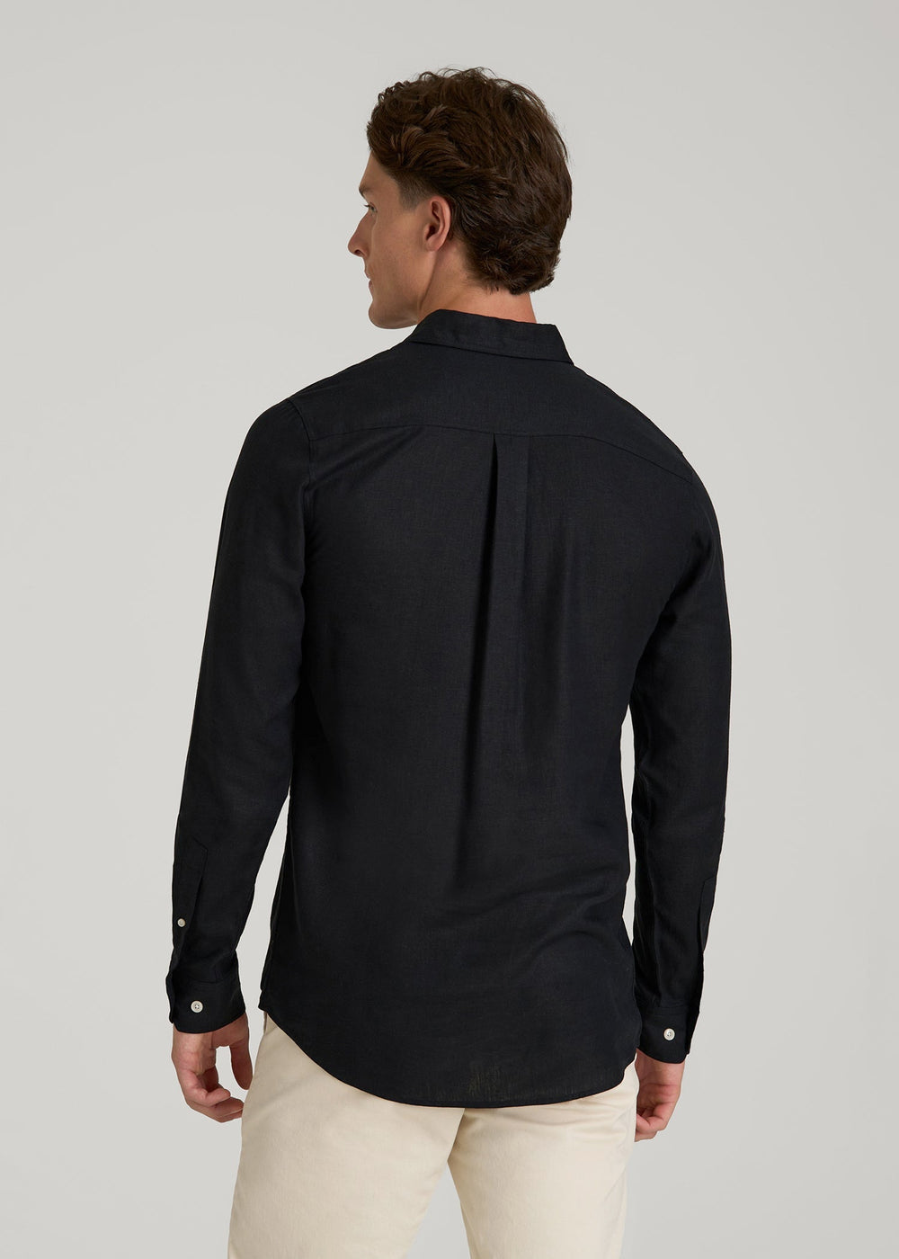 American Tall For Sale | Linen Popover Shirt for Tall Men in Black