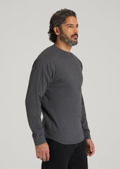 American Tall Online | Double Honeycomb Thermal Crewneck  for Tall Men in Charcoal Mix