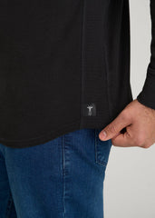 American Tall Sale | Double Honeycomb Thermal Crewneck for Tall Men in Black