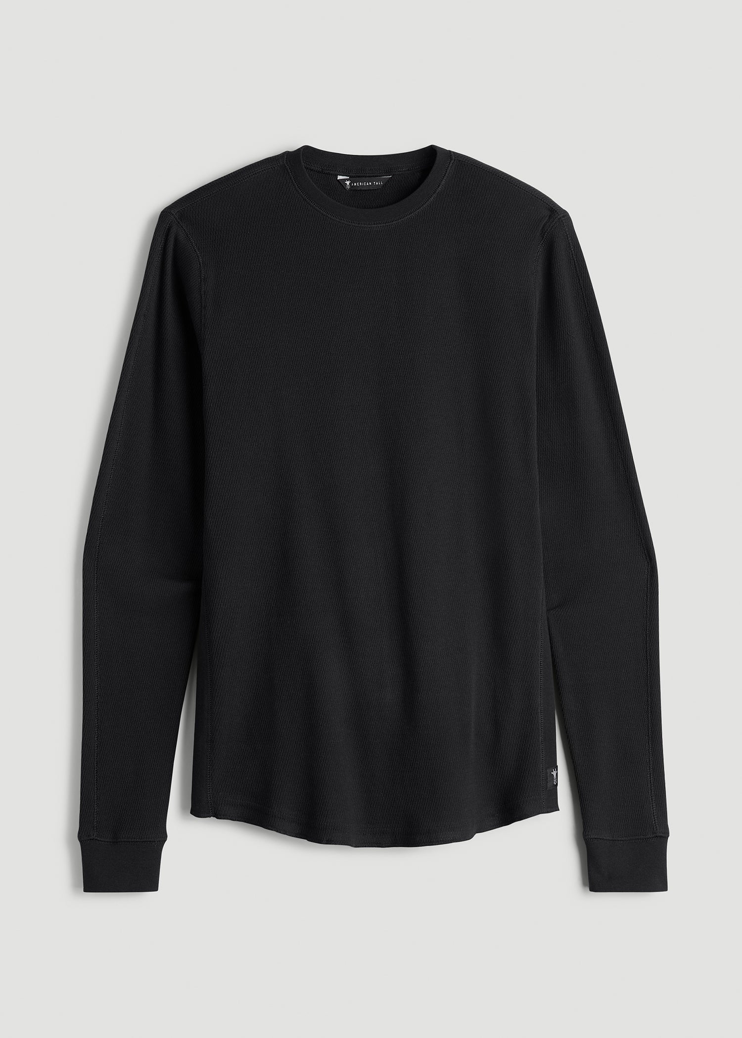 American Tall Sale | Double Honeycomb Thermal Crewneck for Tall Men in Black