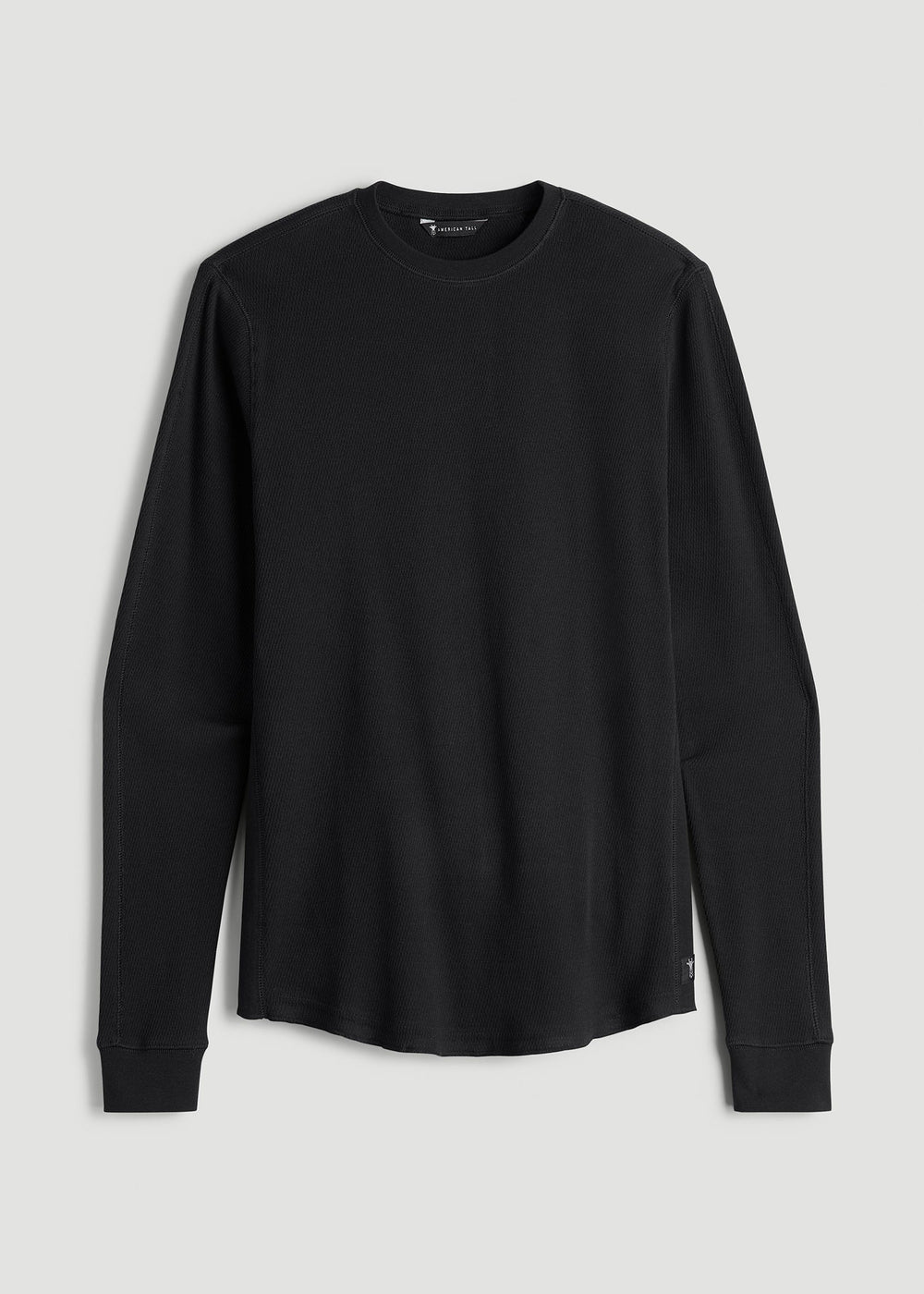American Tall Sale | Double Honeycomb Thermal Crewneck for Tall Men in Black