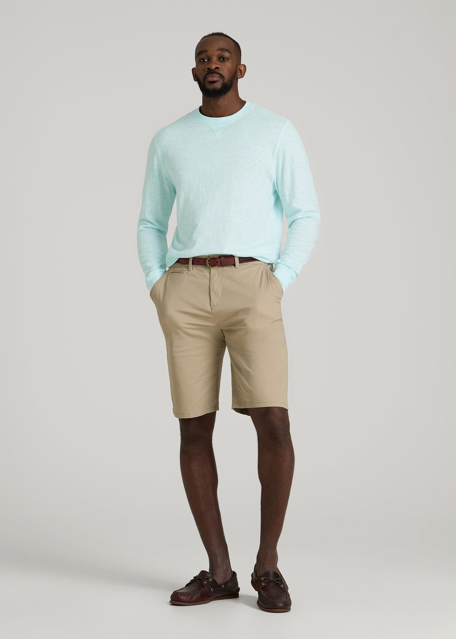 American Tall Outlet | Sunwashed Slub Crewneck for Tall Men in Saltwater
