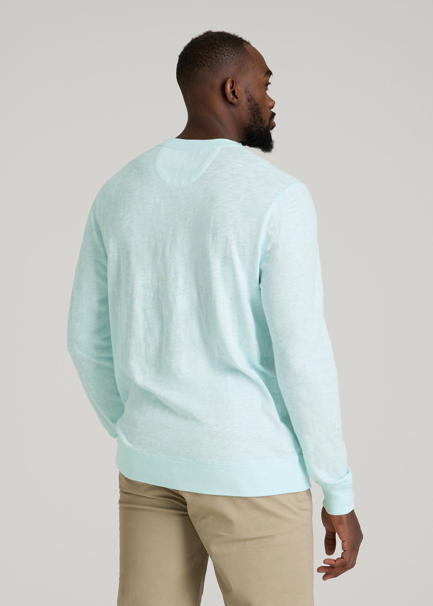 American Tall Outlet | Sunwashed Slub Crewneck for Tall Men in Saltwater