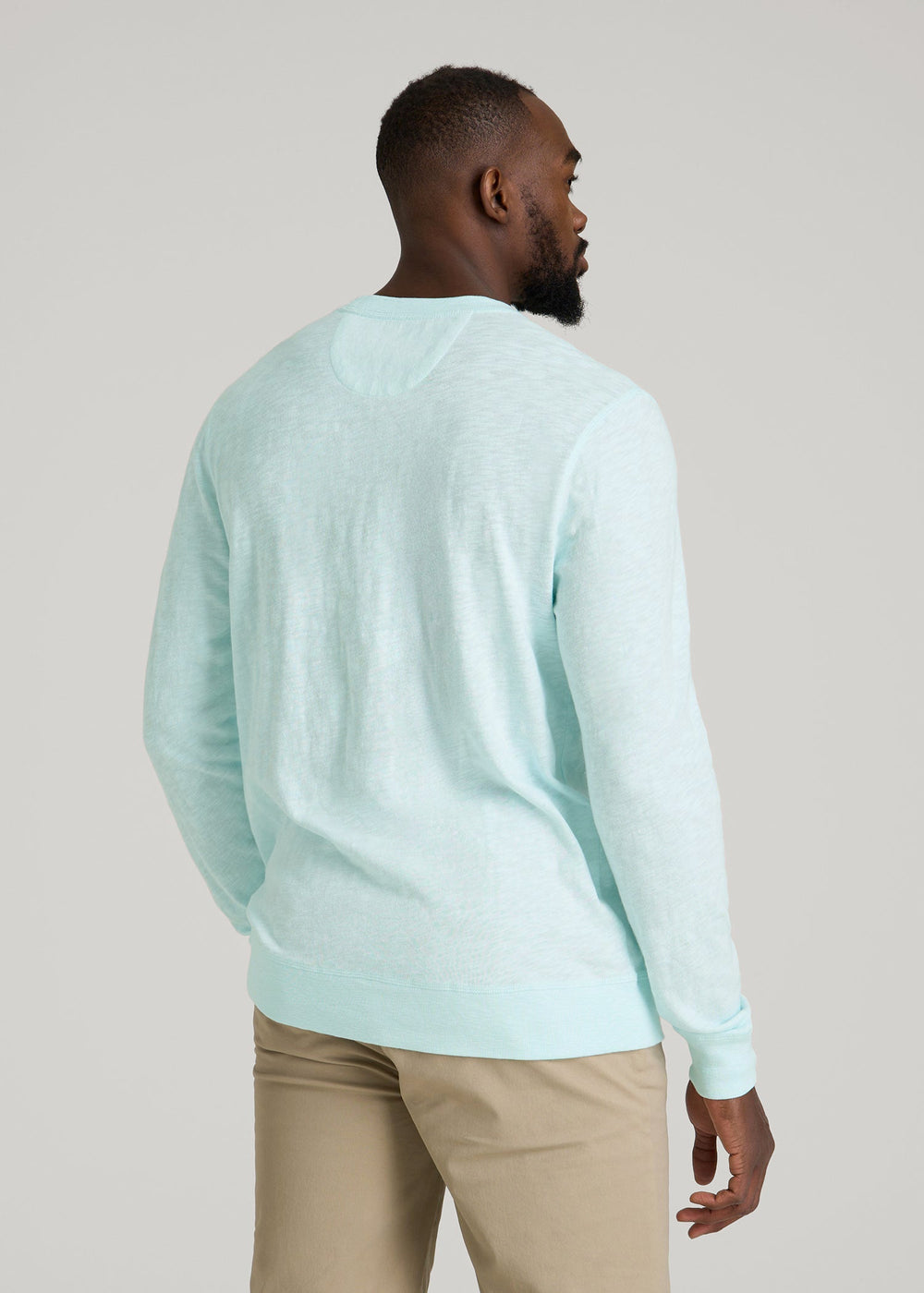 American Tall Outlet | Sunwashed Slub Crewneck for Tall Men in Saltwater