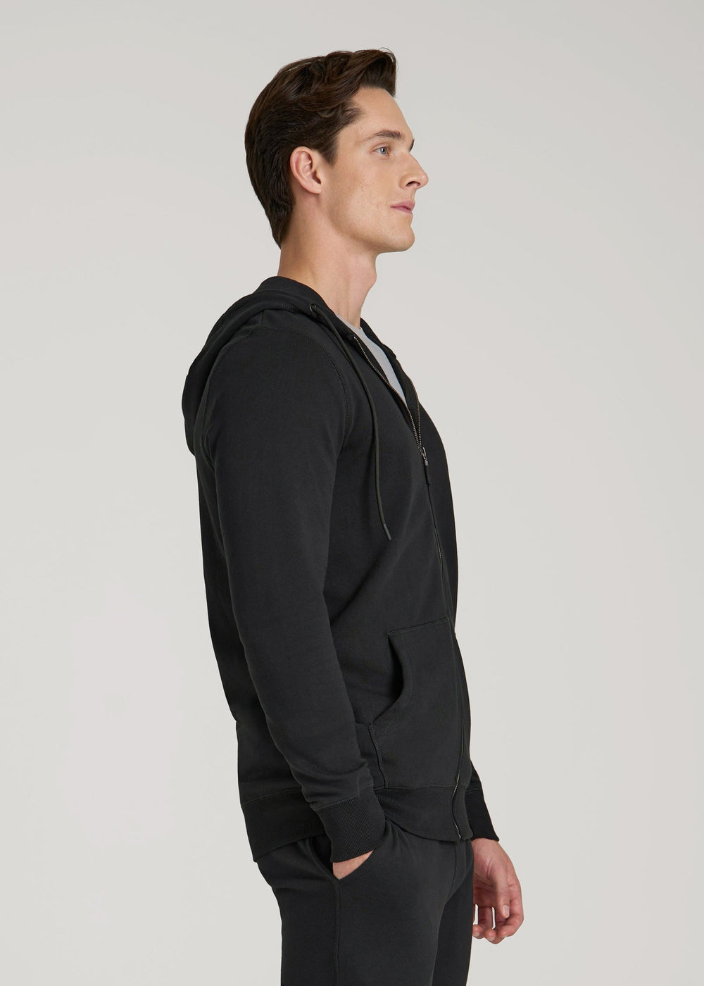 American Tall For Sale | Wearever French Terry Full-Zip Hoodie for Tall Men in Black