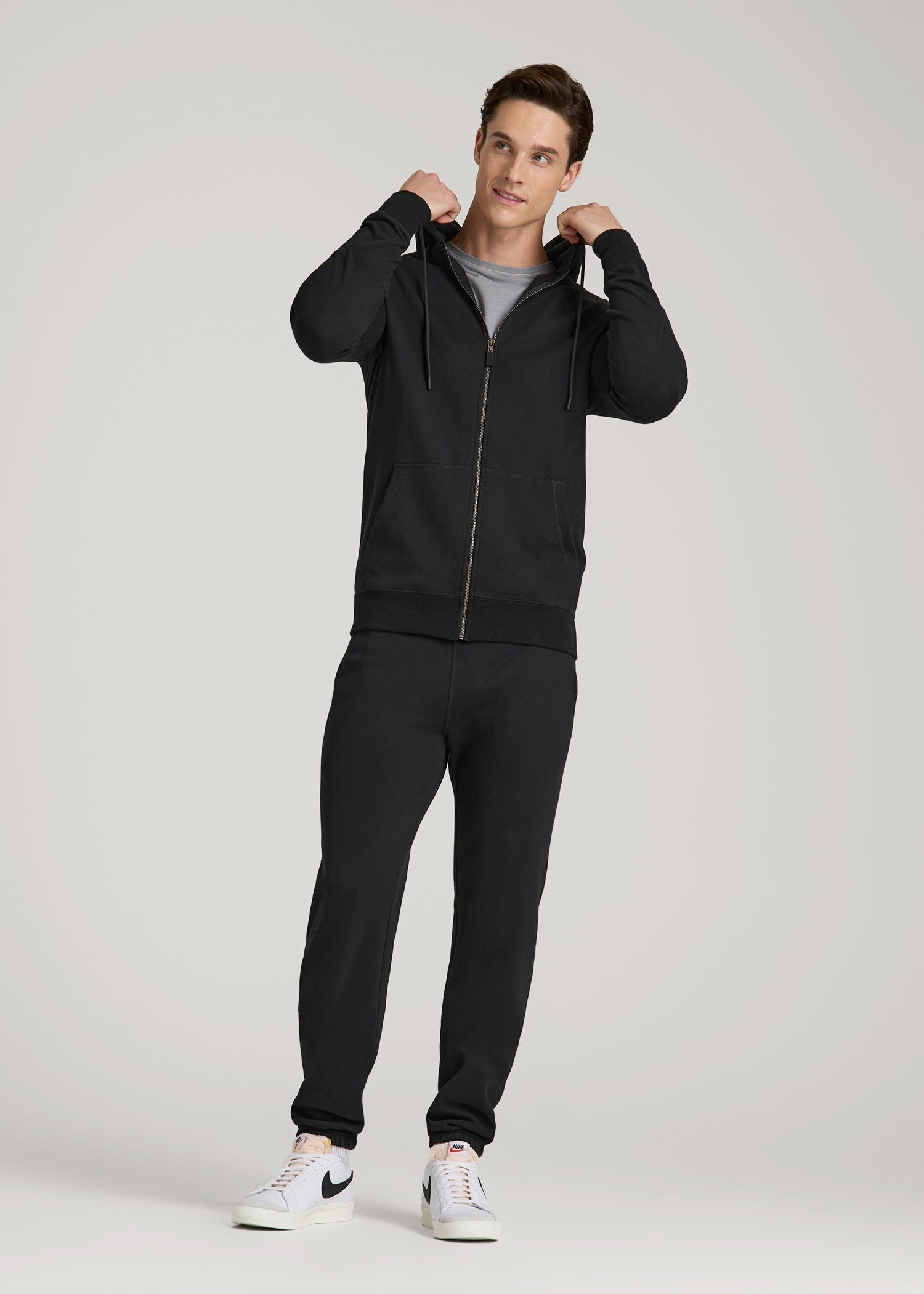 American Tall For Sale | Wearever French Terry Full-Zip Hoodie for Tall Men in Black