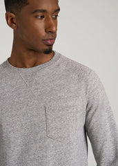 American Tall Online | Wearever 2.0 French Terry Crewneck Sweatshirt for Tall Men in Heathered Grey