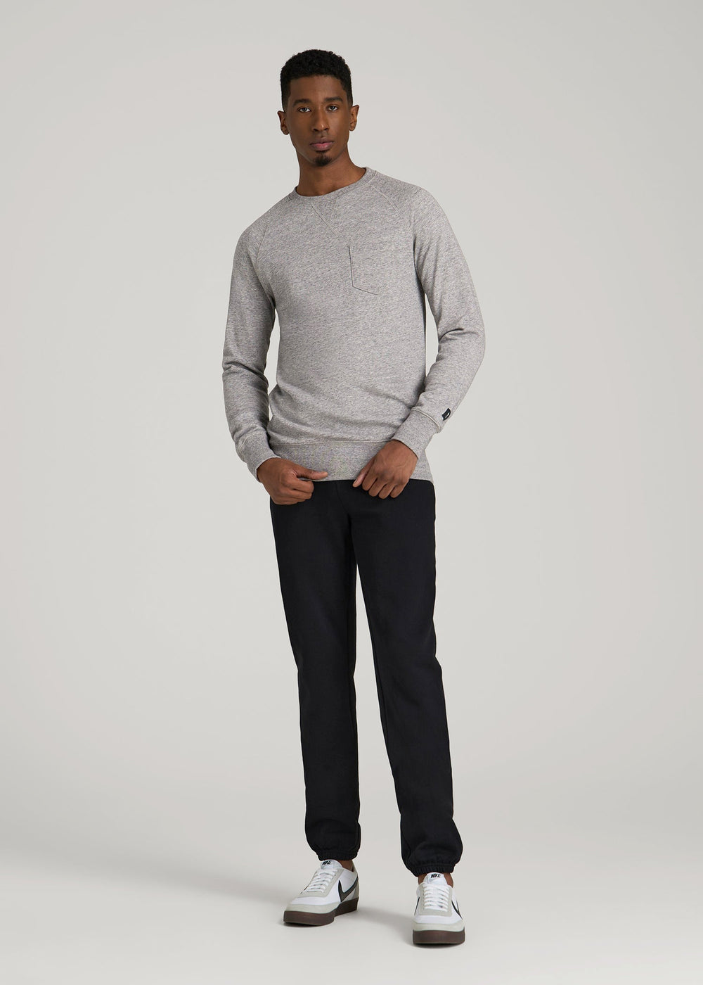 American Tall Online | Wearever 2.0 French Terry Crewneck Sweatshirt for Tall Men in Heathered Grey