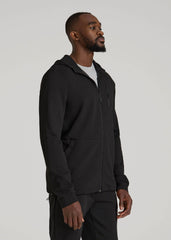 American Tall Sale | Tech-Knit Long Track Jacket for Tall Men in Black