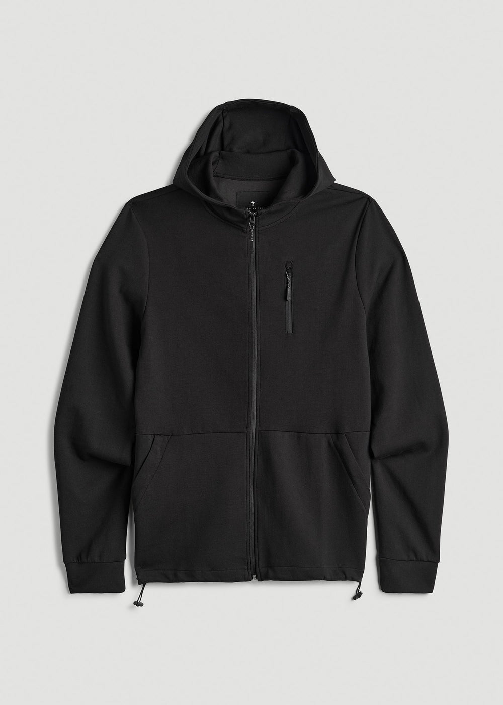 American Tall Sale | Tech-Knit Long Track Jacket for Tall Men in Black