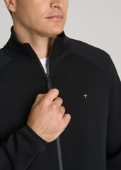American Tall Outlet | Tech Motion Fleece Full-Zip Jacket for Tall Men in Black