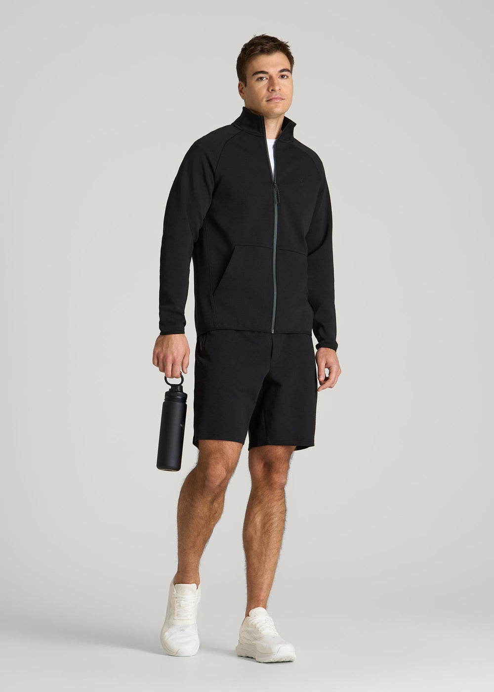 American Tall Outlet | Tech Motion Fleece Full-Zip Jacket for Tall Men in Black