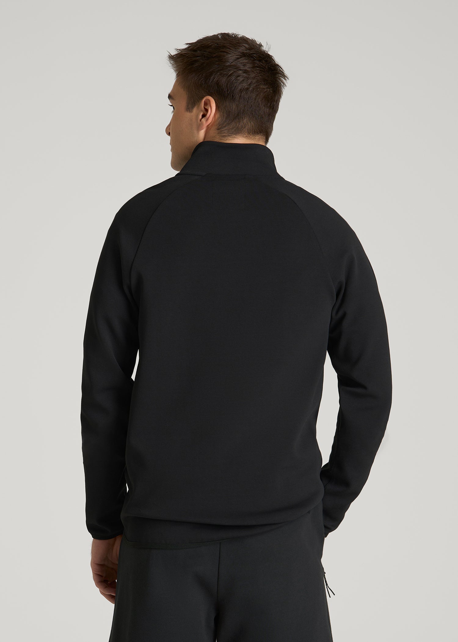American Tall Outlet | Tech Motion Fleece Full-Zip Jacket for Tall Men in Black
